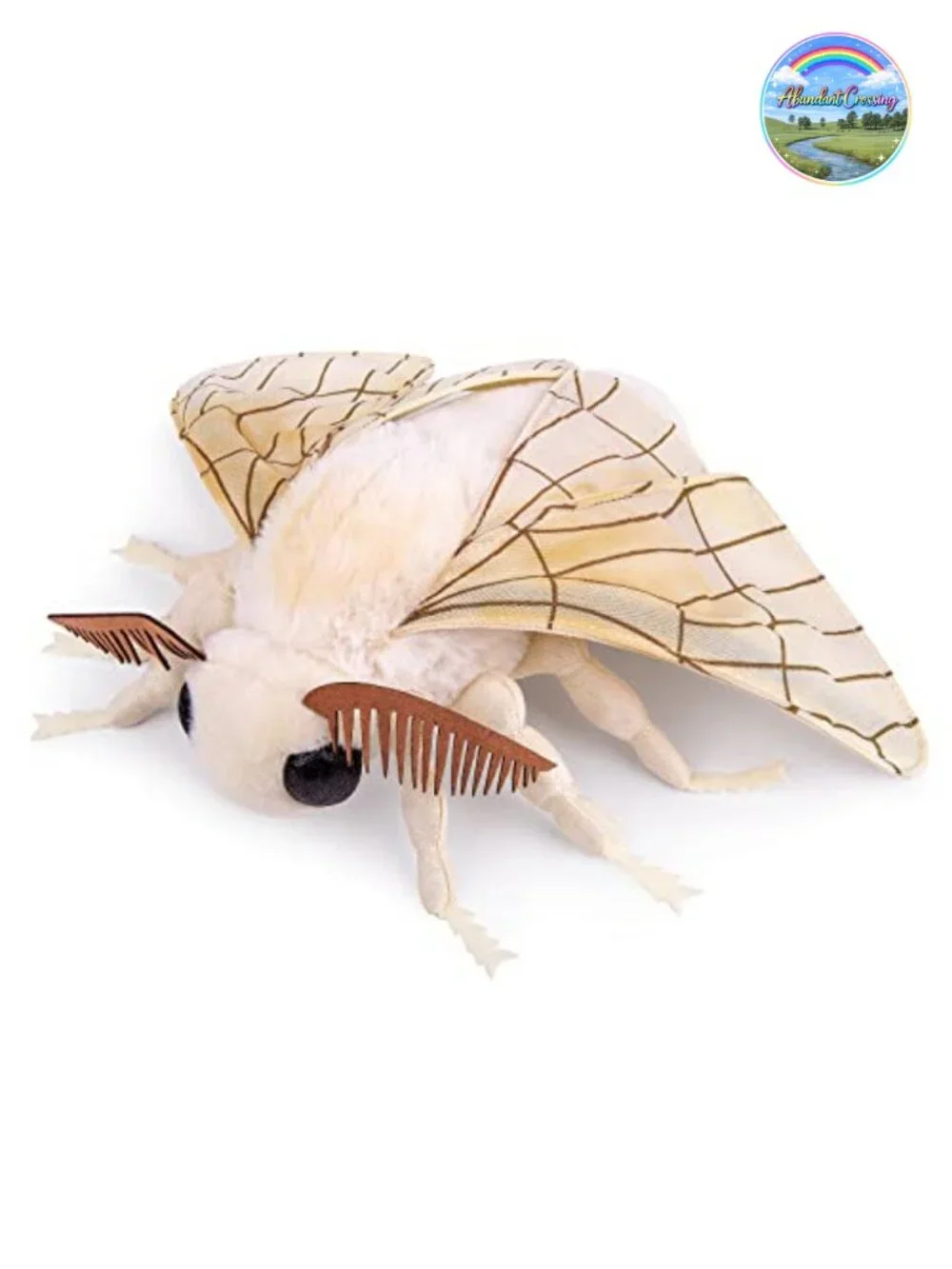 Lifelike Silk Moth Plush Toy 11in Realistic Soft Big Wings Stuffed Animal
